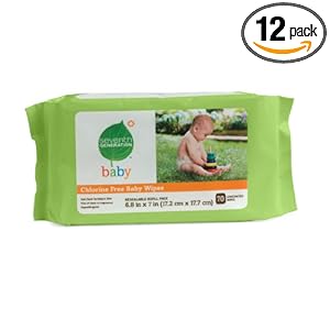 Seventh Generation Baby Wipes Refills, Chlorine Free and Unscented, 70-Count Packs (Pack of 12) (840 Wipes)