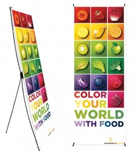 

Color Your World With Food Banner Stand 24" X 62" - Wellness Fair Banner 24" X 62"