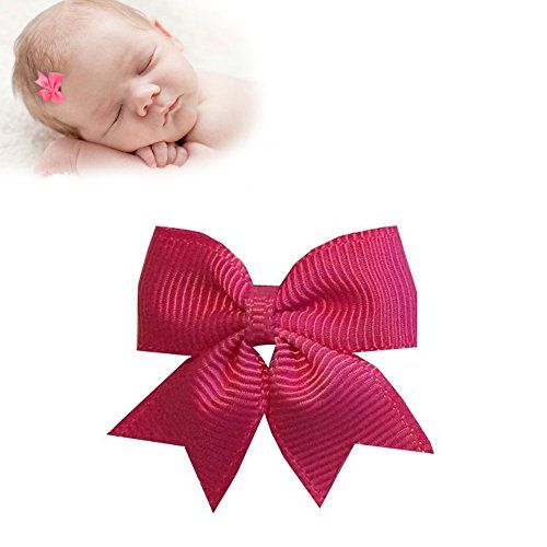 Wispy Clippy - butterfly baby hair bows - great handmade baby gift(B2-Hot Pink)