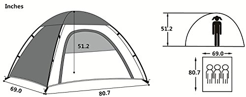 Semoo Half-Moon Style Door, 2 Person Lightweight Camping/Traveling Family Dome Tent with Carry Bag - Image 5