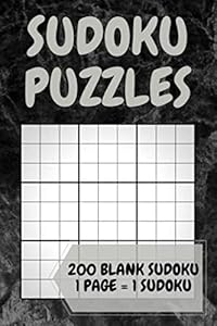 Blank Sudoku: 200 Blank 9x9 Grids ( 1 page = 1 grids ) by David Braindoom