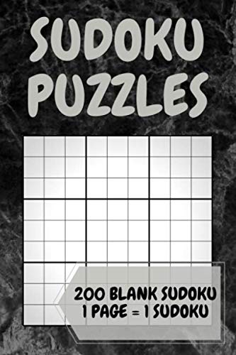 Blank Sudoku: 200 Blank 9x9 Grids ( 1 page = 1 grids ) by David Braindoom