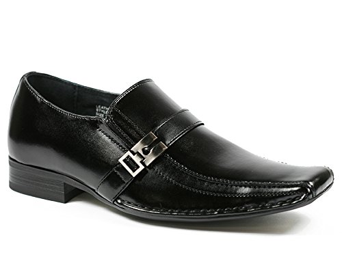 Delli Aldo M-19261 Mens Black Slip on Loafers Dress Classic Shoes w/ Leather Lining