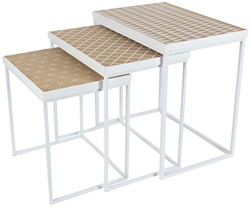 Algopix Similar Product 17 - Benzara Appealing Metal Wood Nesting