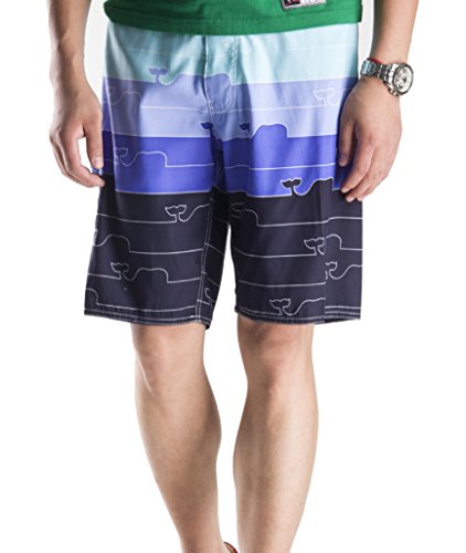 Boardshorts Men - Striped Board,Beach Shorts,Swim Trunks with Mesh Lining.