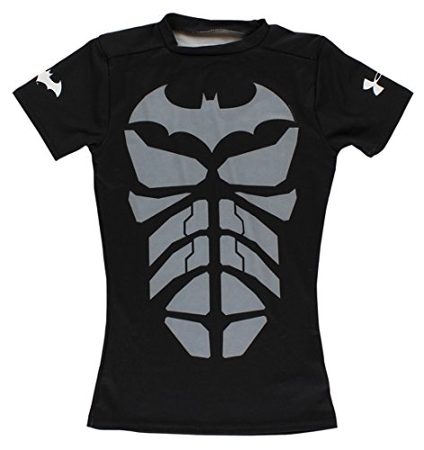Boys Under Armour Super Hero Fitted Baselayer Batman Shirt Black