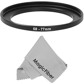 Goja 58-77MM Step-Up Adapter Ring (58MM Lens to 77MM Accessory) + Premium MagicFiber Microfiber Cleaning Cloth