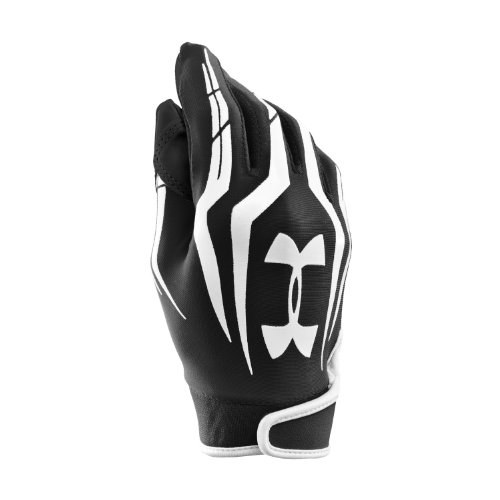 under armour black and white football gloves