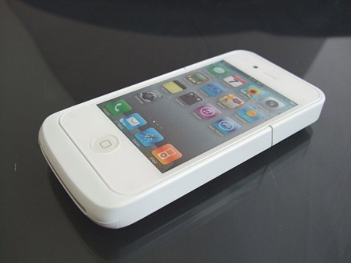 シンプルバッテリーケース for iPhone4(ホワイト)