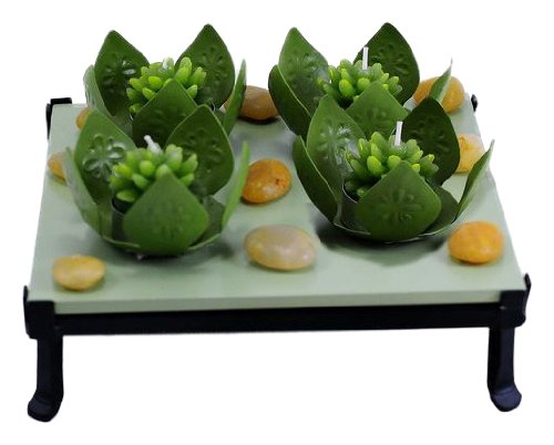 

Essentials Décor Entrada Collection 4-Piece Tea Light Lotus Candle Holder Set
