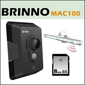Brinno MAC100 Motion Activated Homewatch Cam + 8GB Secure Digital Memory Card + Brinno Portable Motion Sensor LED Light