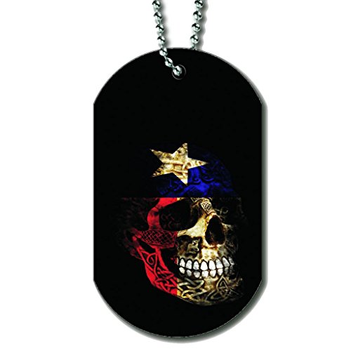 

Texas Skull Flag - Dog Tag Necklace