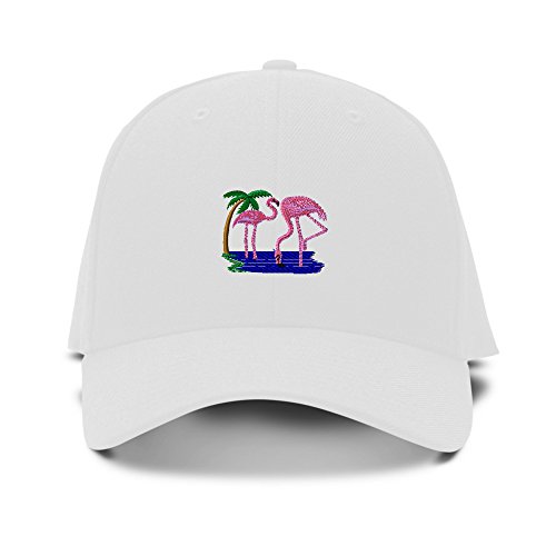 FLAMINGOS ANIMALS Embroidery Embroidered Adjustable Hat Baseball Cap
