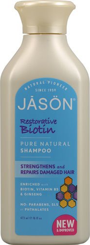 Jason Natural, Pure Natural Shampoo, Restorative Biotin, 16 fl oz (473 ml)