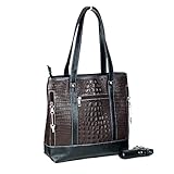 Concealed Carry Purse - Genuine Leather Crocodile Print Locking CCW Gun Bag - Left and Right-hand Draw