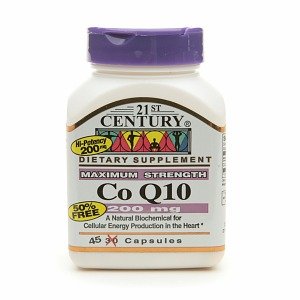

21st Century Co Q10 200mg, Maximum Strength 45 capsules