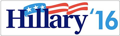 BUMPER STICKER: Hillary '16 White Vinyl 3