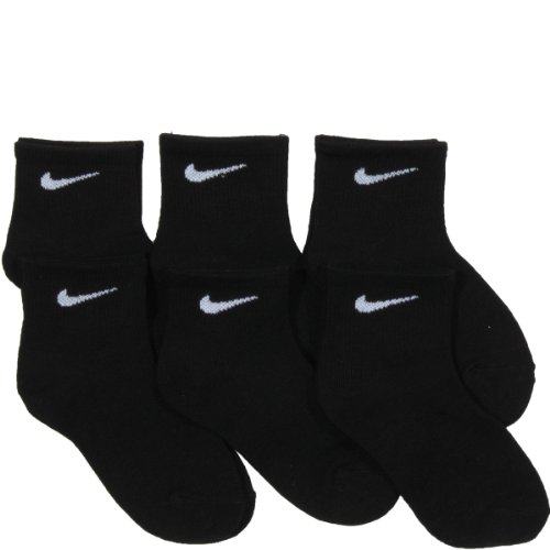 Nike Kids 6 Pack Quarter Cut Socks with Swoosh Logo (6 Pairs)