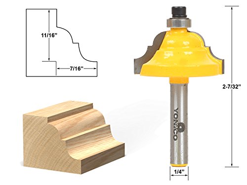 

Yonico 13123q Double Roman Ogee Edging Router Bit with Medium 1/4-Inch Shank