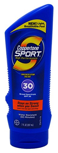 Coppertone Sport Sunscreen Lotion, SPF 30, Ultra Sweat-Proof, 8-Ounces.