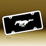 Ford Mustang Black Acrylic License Plate w/ Chrome Frame