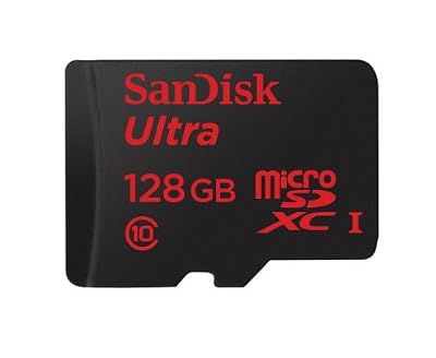SanDisk Carte Mémoire MicroSDXC SanDisk Ultra Android 128 Go + Adaptateur SD jusqu'à 80 Mo/s, Classe 10 FFP