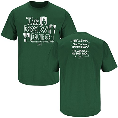 New York Jets Fans. The Very Shady Brady Bunch. Deflategate Green T-Shirt (S-5X)