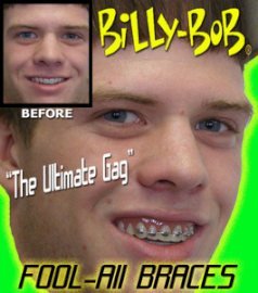 Billy Bob Braces Teeth Ugly Betty Novelty April Fools Gag Joke