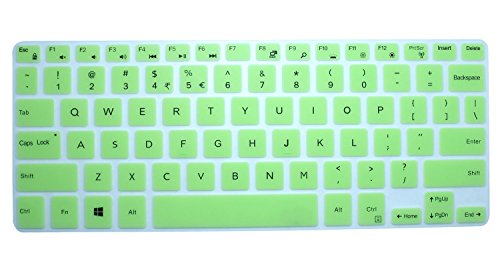 CaseBuy Ultra Thin Silicone Keyboard Protector Cover Skin for Dell XPS 13-9343 13-9350 13.3-Inch Ultrabook Computer (Green)
