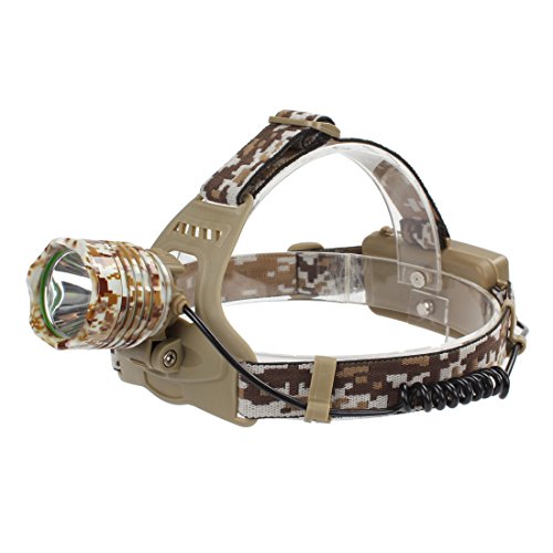 OriGlam®Camouflage XM-L T6 LED 3 Modes Adjustable Headlamp 600LM 18650 Headlight for Outdoor Activities