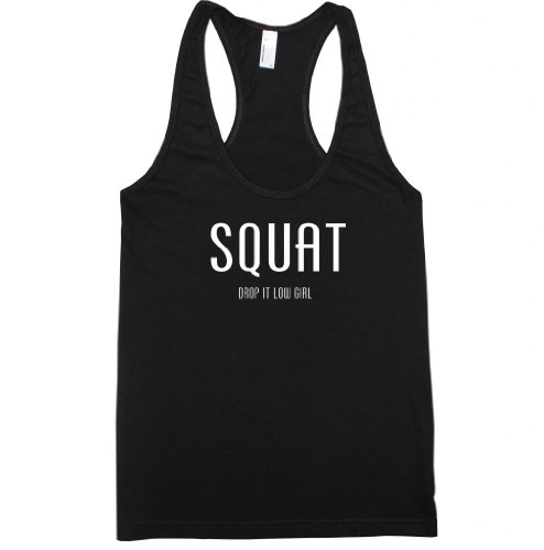 FTD Apparel Women's Squat Drop It Low Girl Racerback Tank Top