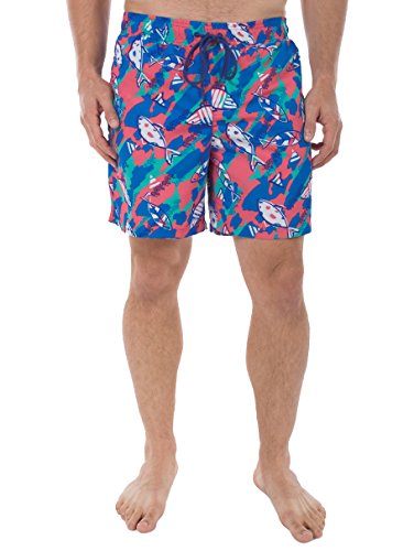 Men's Fish Print Swim Trunks - X80 Short Fitted Neon Swim Trunks