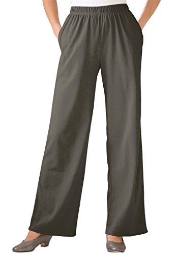 Women's Plus Size Petite 7-Day Wide Leg Knit Pants