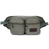 OpetHome Multi-Pocket Diagonal Waist Packs Leisure Sports ArmyGreen Fanny Pack