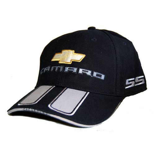 Chevrolet Black Camaro Hat Cap - SS Rally Stripe