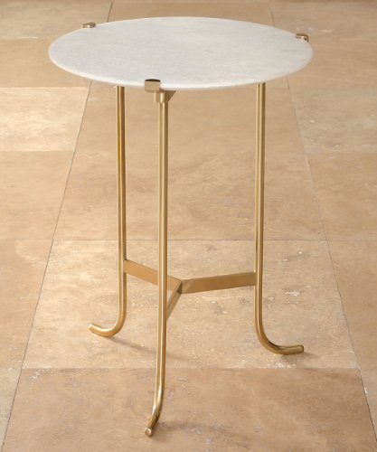 

Global Views Plie Table-Polished, Brass/White Honed Marble