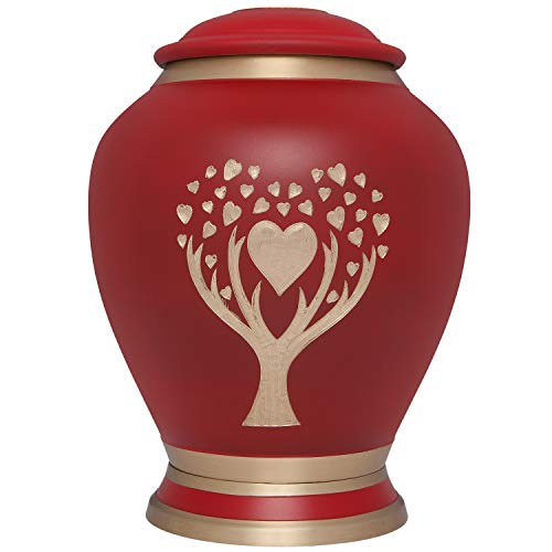 Algopix Similar Product 7 - Red Cremation Urn with Tree of Life by