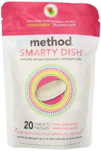 Method Smarty Dish Dishwasher Tablets, Pink Grapefruit, 20 Count  (Pack of 6)