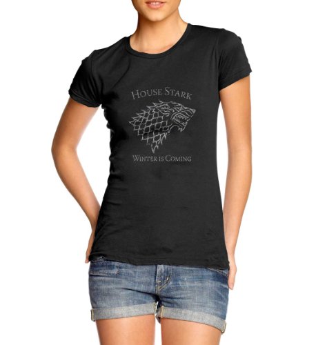 Xtees - Juniors Vintage Style Game Of Thrones House Stark Direwolf Sigil T-Shirt