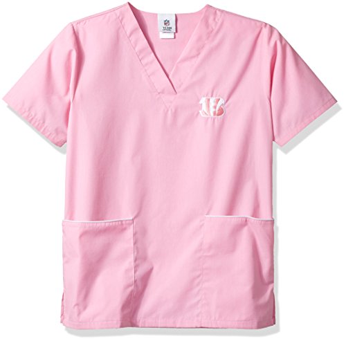 NFL League Logo Women's Solid Scrub Top, Pink