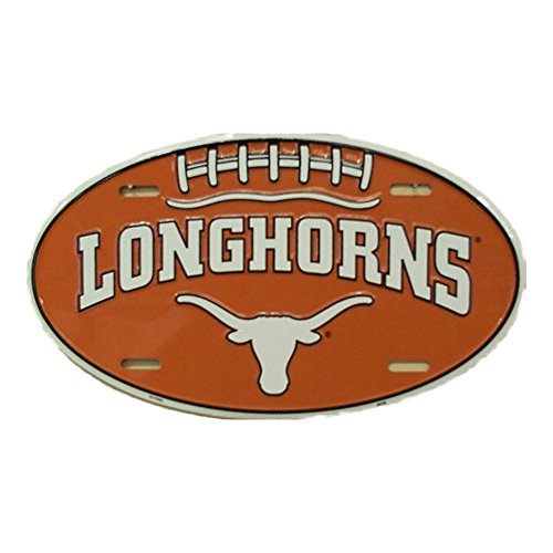 Texas Longhorns Embossed Novelty Vanity Metal Oval License Plate Tag Sign - OV70021