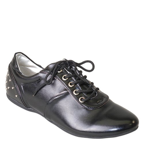 

Brieten Women's Solid Almond Toe Lace up Mary Janes Flats