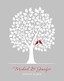 Wedding Gift for Couple - Personalized Engagement Present - First Anniversary for Husband or Wife - Love Birds - Custom Personalized Print - 8x10 or 11x14 Art Print