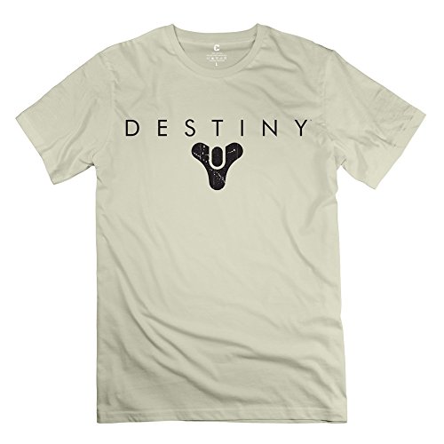 Men Destiny Logo Custom 100% Cotton Natural T-Shirts By Mjensen