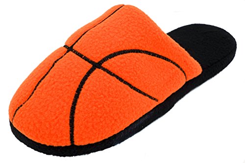 Boys Sports Warm Fleece Scuff Slippers-Assorted Themes