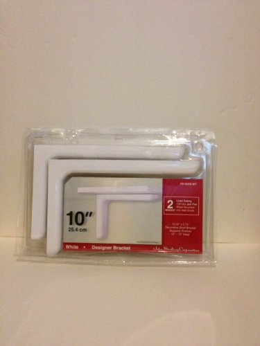 

10-inch White Designer Shelf Bracket - Set of 2 - Model HD-0036-WT