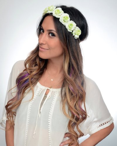 the mary green floral flower hair accessory halo headband piece