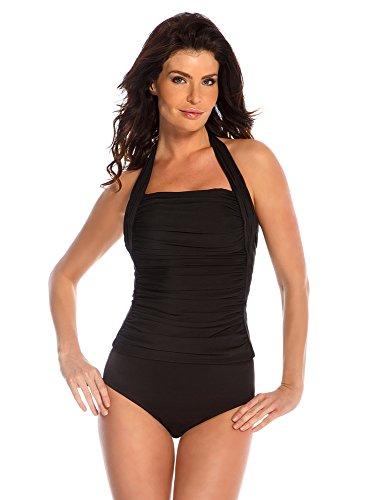 Miraclesuit Women's Miracle Solids Underwire Halter Bra Tankini Top