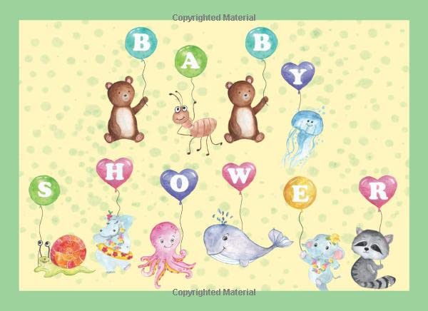 Baby Shower: Guest Book Sign In / Keepsake With Advice to Parents & Wishes For Baby / Bonus Gift Log & More: Cute Animals With Balloons Theme (Baby Shower Guest Book Animal Series) by Creative Life Journals