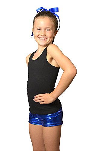 Stretch Is Comfort Girl's Dance Cheer Gymnastics Metallic Booty Shorts